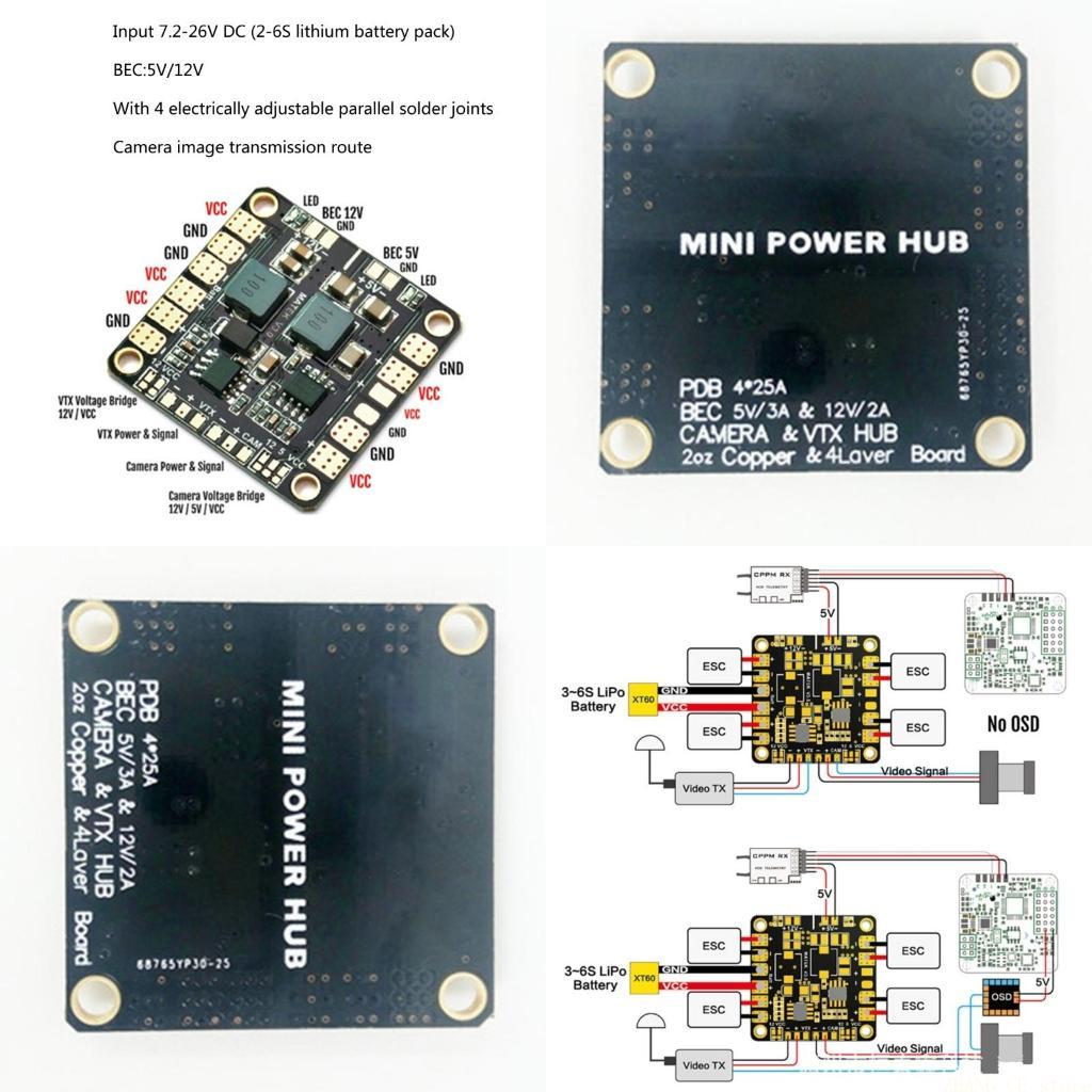 Drone Power Distribution Board - M5TD Matek Mini Power Hub Power