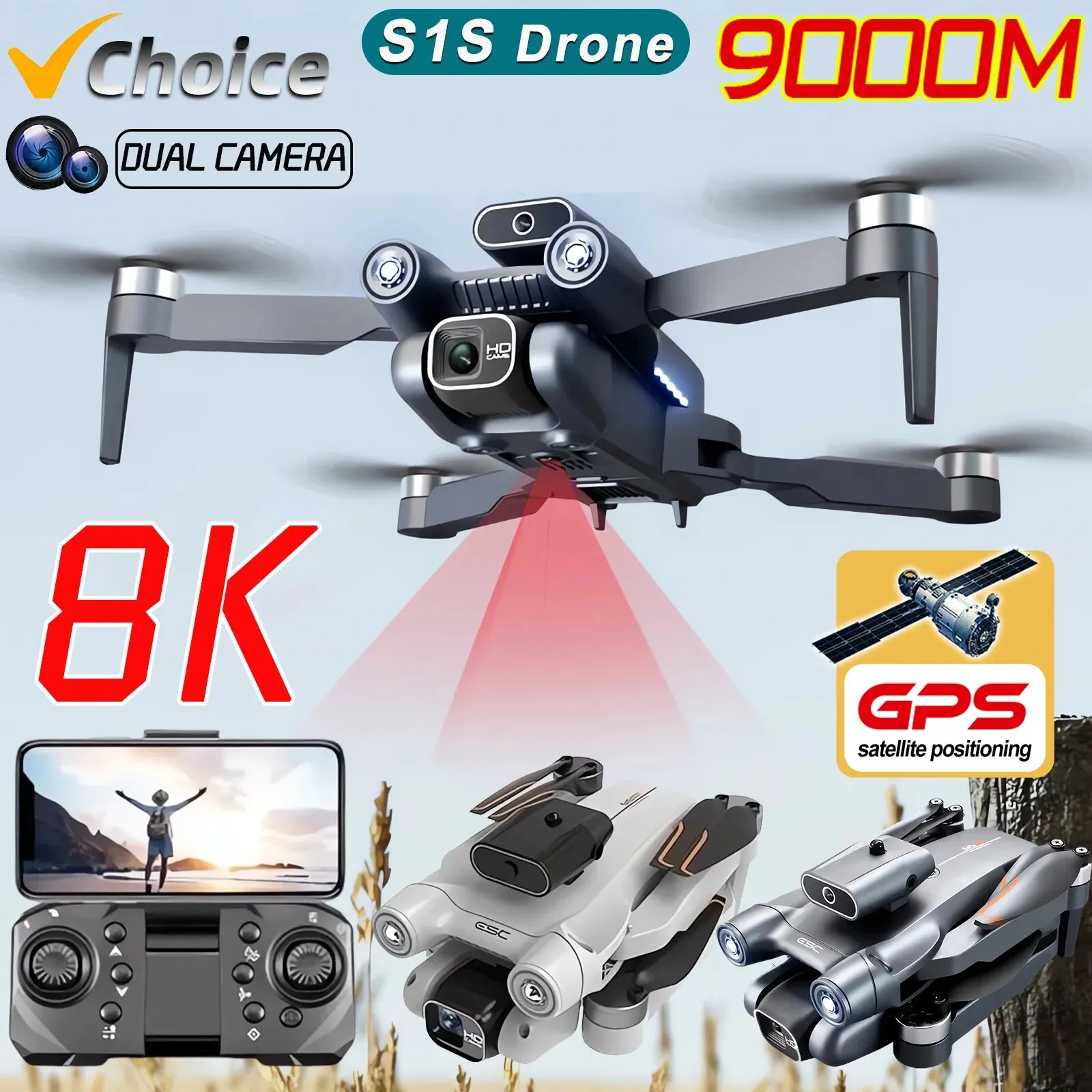 New S1S 5G GPS Drone Camera 8K - Drone Gps Module incelemesi ve fiyatı