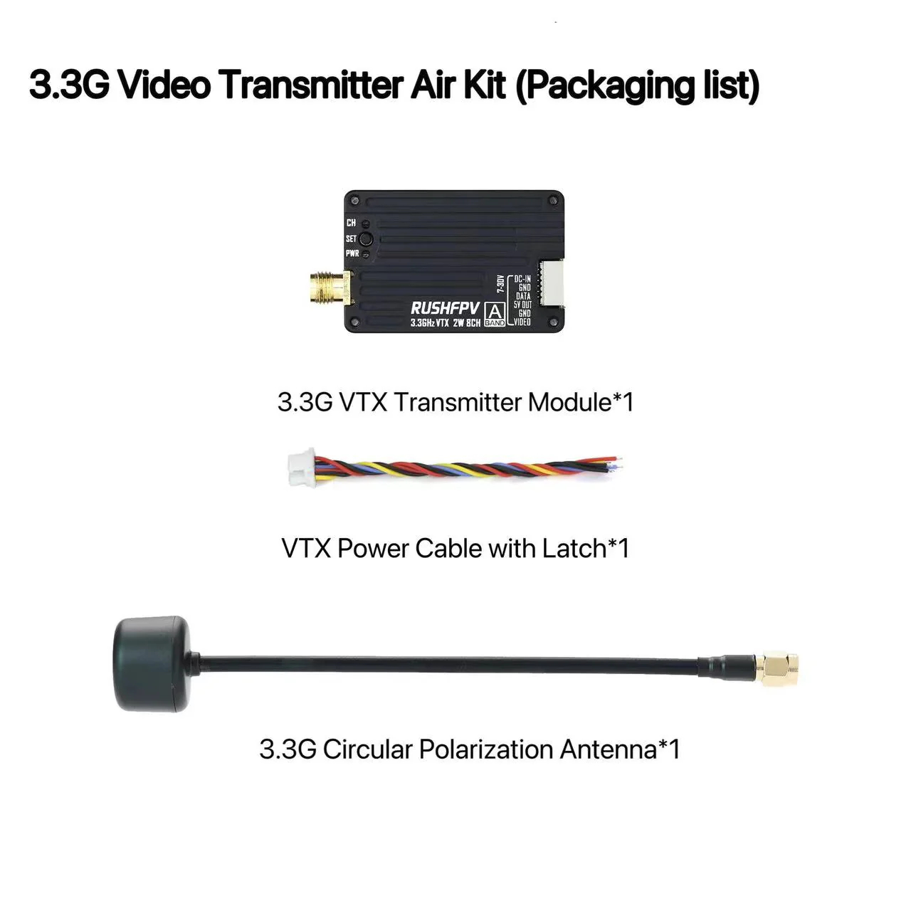 RUSHFPV 3.3G 2W VTX Transmitte - Drone Antenna incelemesi ve fiyatı